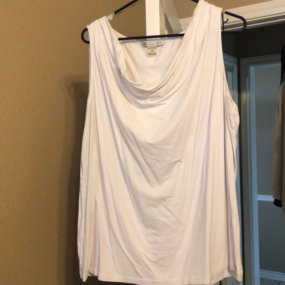 Cowl neck sleeveless blouse